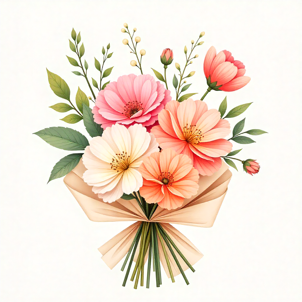 Sustainable floral arrangement with seasonal blooms